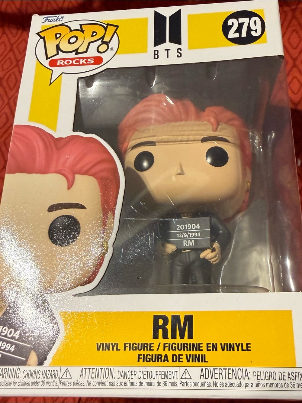 Funko Pop! Rocks BTS Butter RM Figure with Red Hair and Black Outfit